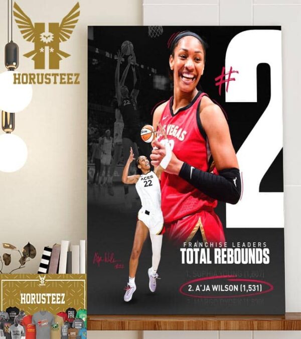 Aja Wilson Top 2 Overall Leader In Regular Season Total Rebounds Home Decor Poster Canvas