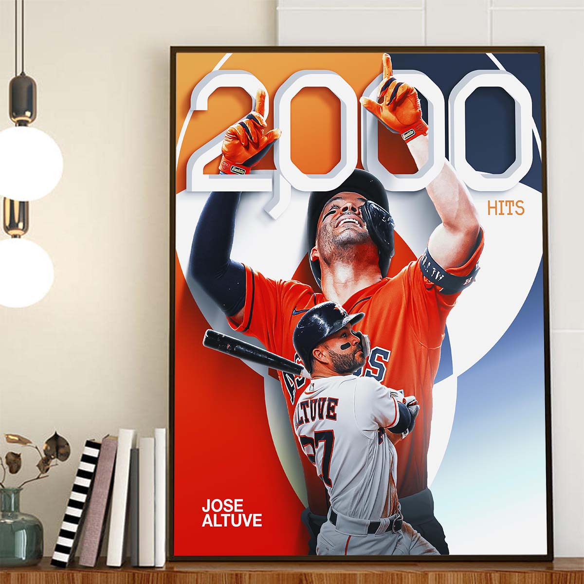 Congrats Jose Altuve 2000 Hits In Career Houston Astros MLB Home Decor Poster Canvas