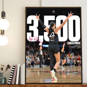 Congratulations To Aja Wilson 3500 Career Points With Las Vegas Aces In WNBA Home Decor Poster Canvas