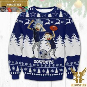 Dallas Cowboys x Rick Morty For Christmas 2023 Christmas Ugly Sweater