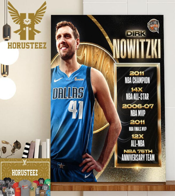 Dirk Nowitzki Basketball Hall Of Fame Resume Class Of 2023 Home Decor Poster Canvas