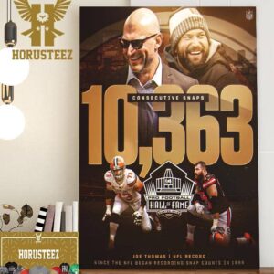 Joe Thomas 10363 Consecutive Snaps Is NFL Record For Pro Football Hall Of Fame 2023 Home Decorations Poster Canvas