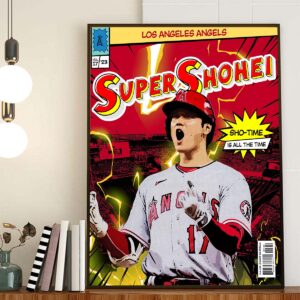 Los Angeles Angels Shohei Ohtani Super Shohei Sho-Time Is All The Time Home Decor Poster Canvas