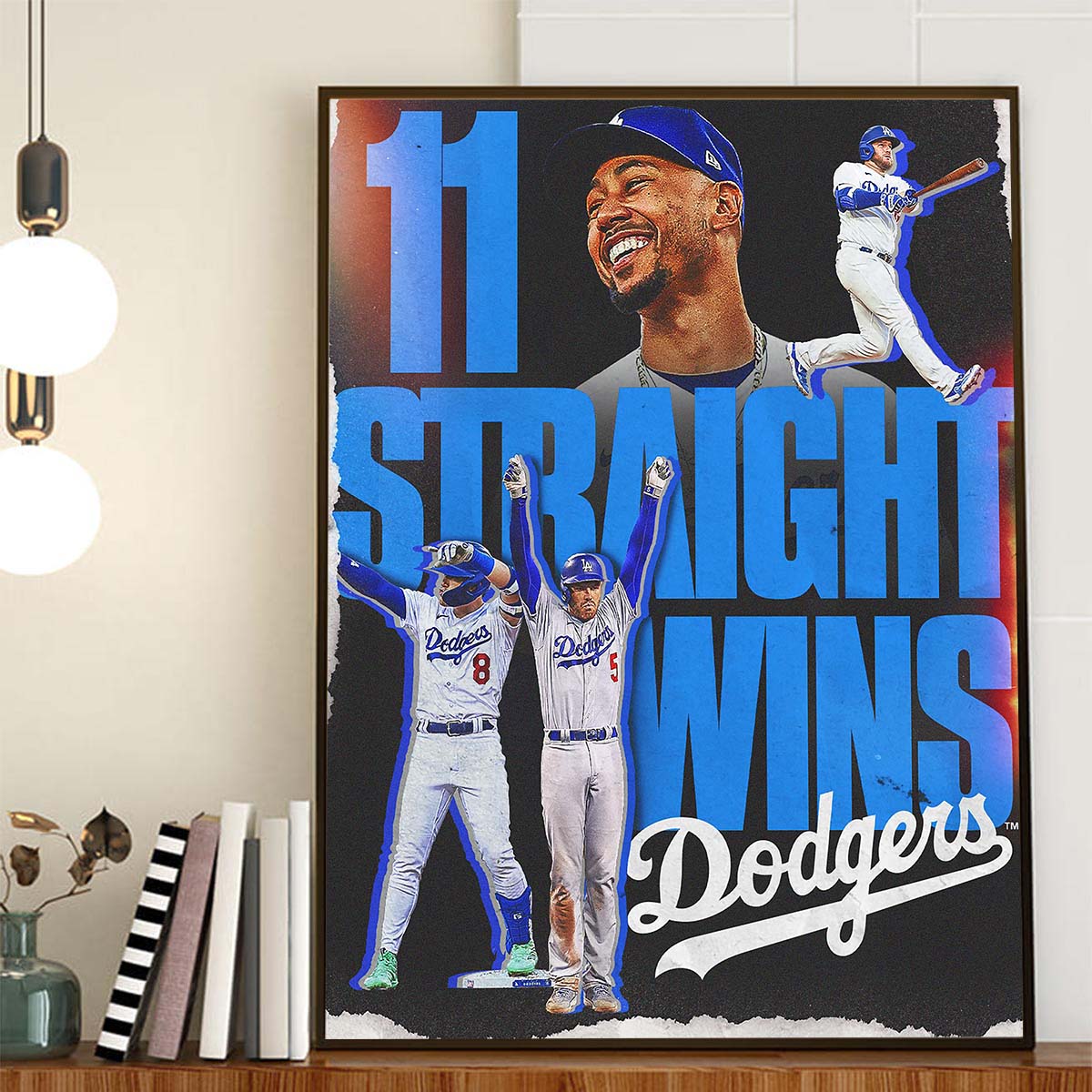 Los Angeles Dodgers 11 Straight Wins In MLB Home Decor Poster Canvas