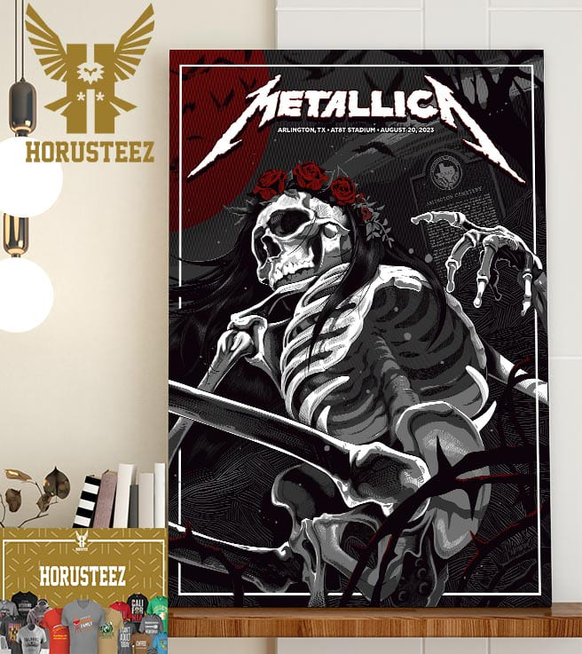 Metallica M72 World Tour No Repeat Weekend from Arlington at AT&T Stadium August 20 2023 Home Decor Poster Canvas