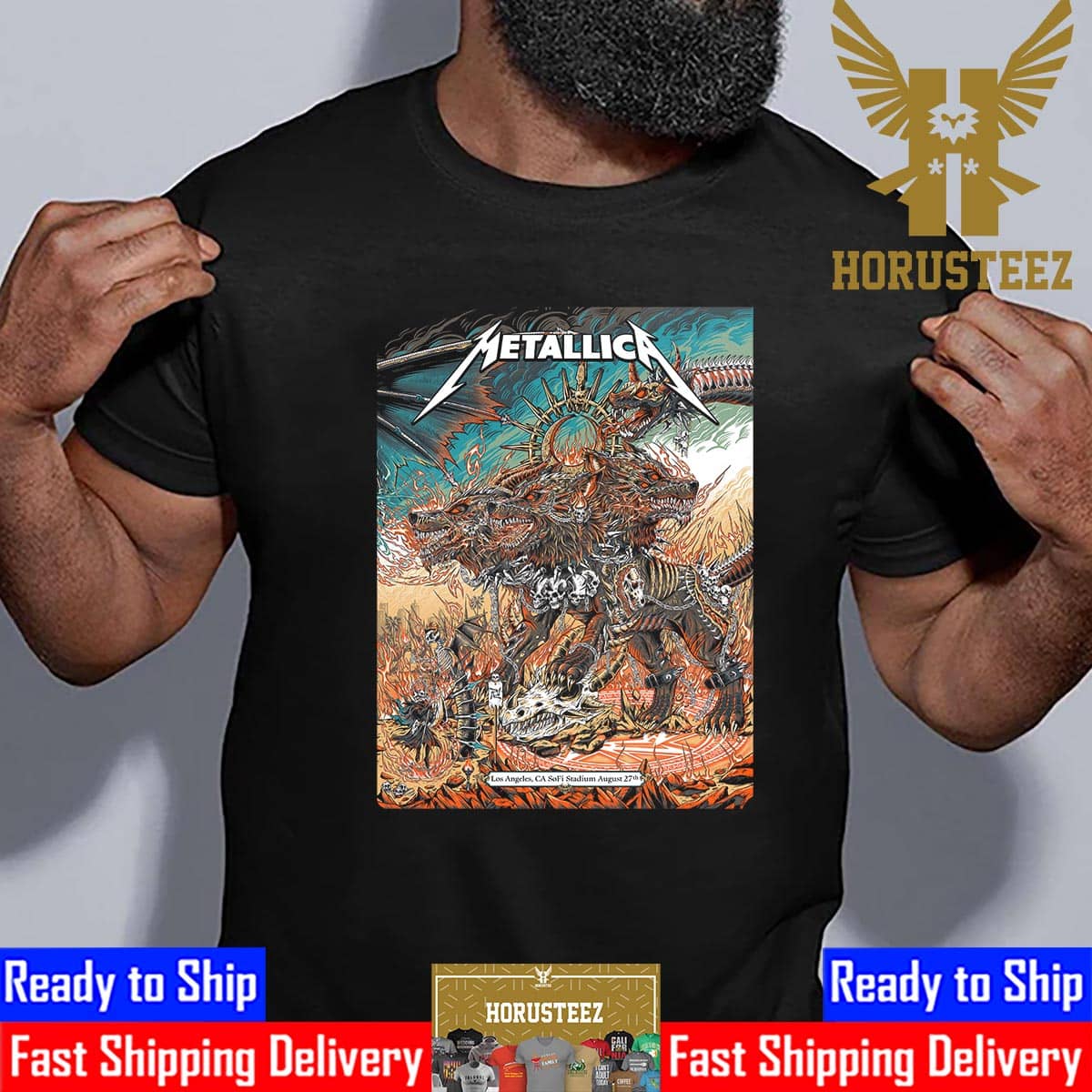 Metallica World Tour Night Two Poster Of M72 Los Angeles CA SoFi stadium August 27th 2023 Unisex T-Shirt