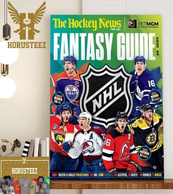 NHL Fantasy Guide 2023 2024 On The Hockey News Cover Home Decor Poster Canvas