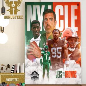 New York Jets Vs Cleveland Browns At NFL Pro Football Hall Of Fame Game Home Decor Poster Canvas