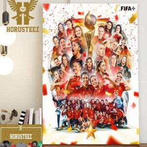 Official Poster For Spain Are The 2023 FIFA Womens World Cup Champions Home Decor Poster Canvas