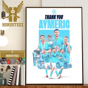 Official Poster Manchester City Farwell And Thank You Laporte Home Decor Poster Canvas