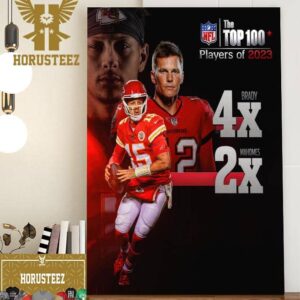 Patrick Mahomes 2x and Tom Brady 4x Voted Top 1 In NFL The Top 100 Players Home Decor Poster Canvas
