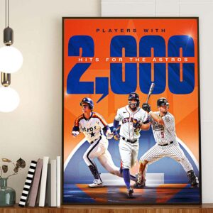Players With 2000 Hits For The Houston Astros In MLB Home Decor Poster Canvas