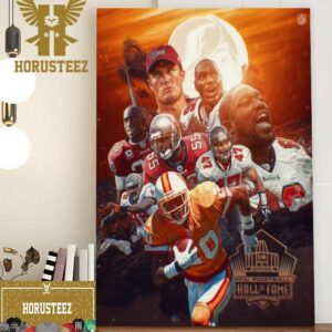 Ronde Barber Joins Teammates Derrick Brooks Warren Sapp And John Lynch In Canton For Tampa Bay Buccaneers At Pro Football Hall Of Fame 2023 Home Decorations Poster Canvas