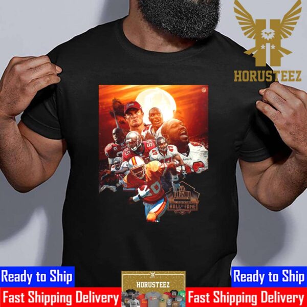 Ronde Barber Joins Teammates Derrick Brooks Warren Sapp And John Lynch In Canton For Tampa Bay Buccaneers At Pro Football Hall Of Fame 2023 Unisex T-Shirt