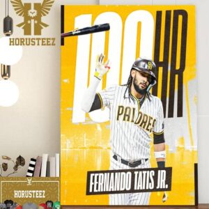 San Diego Padres Fernando Tatis Jr 100 Career Home Runs Home Decor Poster Canvas