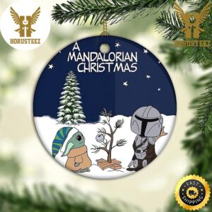 A Mandalorian Baby Yoda Star Wars Christmas 2023 Hallmark NFL Decorations Christmas Ornament