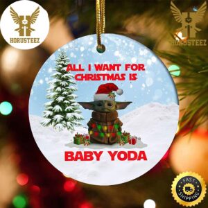 All I Want For Is Baby Yoda Hallmark NFL Ornaments 2023 Decorations Christmas Ornament