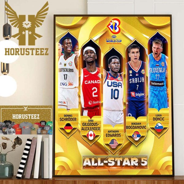 All-Star Five Of FIBA Basketball World Cup 2023 Home Decor Poster Canvas