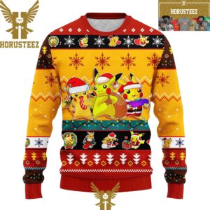 Anime 3 Pikachu Christmas Gifts Pokemon Christmas Holiday Ugly Sweater