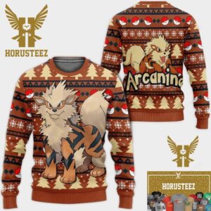 Anime Arcanine Pokemon Christmas Holiday Ugly Sweater