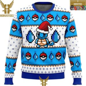 Anime Baby Squirtle Pokemon Christmas Holiday Ugly Sweater