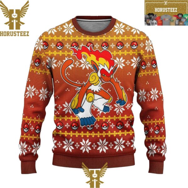 Anime Infernape Pokemon Christmas Holiday Ugly Sweater