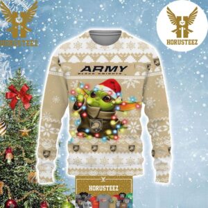 Army Black Knights Baby Yoda Star Wars Funny Christmas Ugly Sweater