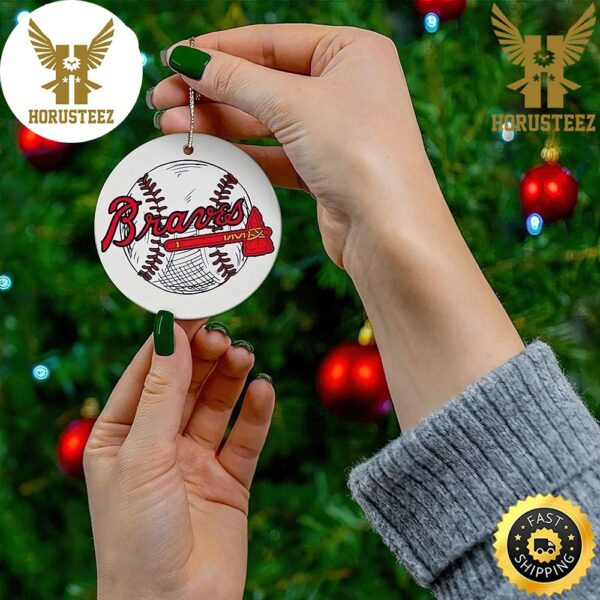Atlanta Braves Christmas 2023 MLB Baseball Decorations Christmas Ornament
