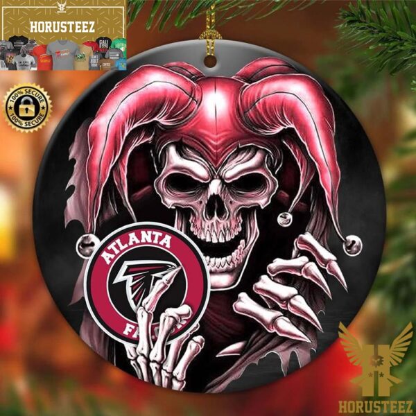 Atlanta Falcons NFL Skull Joker Christmas Tree Decorations Ornament