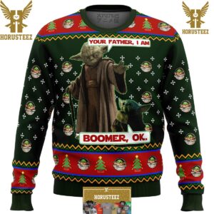 Baby Yoda Boomer Star Wars Funny Christmas Ugly Sweater