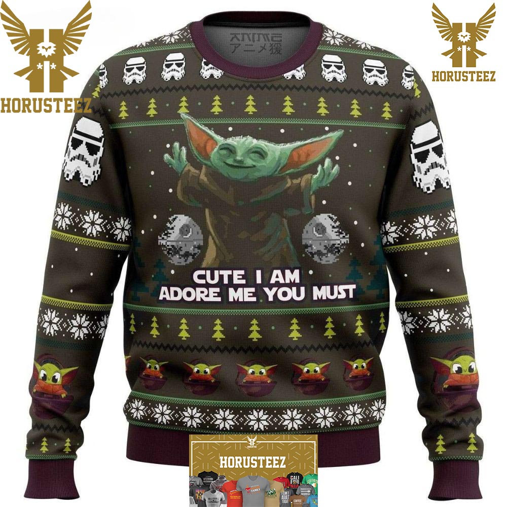 Baby Yoda Cute I Am Mandalorian In Star Wars Funny Christmas Ugly Sweater