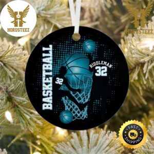 Basketball Riddlrman 32 Metal NBA Decorations Christmas Ornament