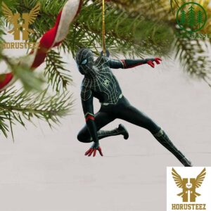 Black Spiderman Fighting Christmas Tree Decorations Ornament