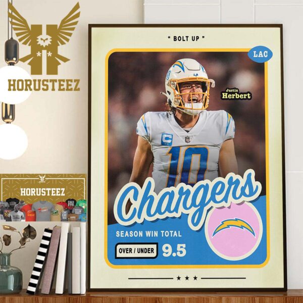 Bolt Up Justin Herbert Los Angeles Chargers NFL Home Decor Poster Canvas