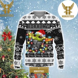 Brooklyn Nets Baby Yoda Star Wars Funny Christmas Ugly Sweater
