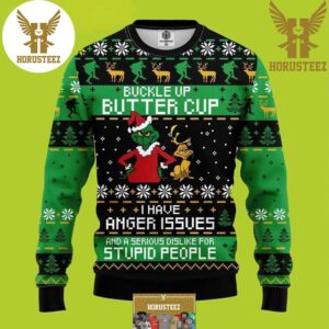 Buckle Up Butter Cup Grinch Max Funny Xmas Holiday Christmas Ugly Sweater