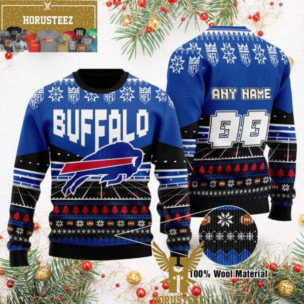 Buffalo Bills Custom Name Christmas Ugly Sweater
