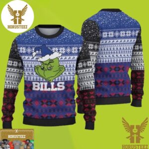 Buffalo Bills Grinch Face Best For Holiday Christmas Ugly Sweater