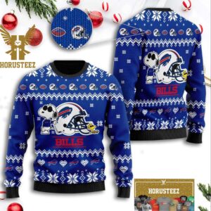 Buffalo Bills Helmet Snoopy Christmas Ugly Sweater