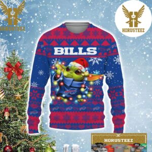 Buffalo Bills x Baby Yoda Star Wars Christmas Light Up Gifts For Fan Buffalo Bills Funny Christmas Ugly Sweater