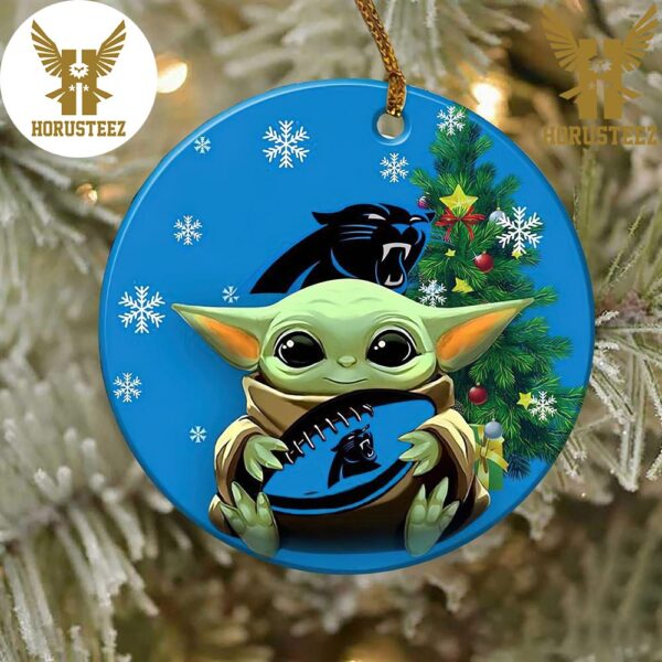Carolina Panthers Baby Yoda NFL 2023 Decorations Christmas Ornament
