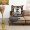 Chanel Signature Big Black Logo In The Chillin’ Cloud Background Decor Throw Pillow