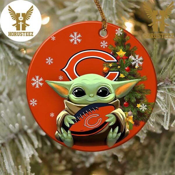 Chicago Bears Baby Yoda NFL 2023 Decorations Christmas Ornament