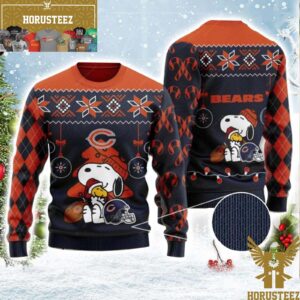 Chicago Bears Charlie Brown Snoopy Hug Woodstock Christmas Ugly Sweater
