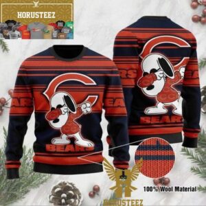 Chicago Bears Snoopy Dabbing Christmas Ugly Sweater