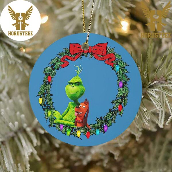 Christmas Wreath Grinch And Max Stink Stank Grinch Arm Holding Decorations Christmas Ornament