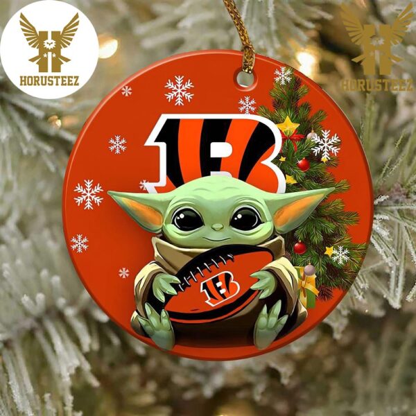Cincinnati Bengals Baby Yoda NFL 2023 Decorations Christmas Ornament