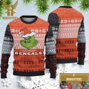 Cincinnati Bengals Christmas Grinch Ugly Sweater NFL Gifts Christmas Ugly Sweater