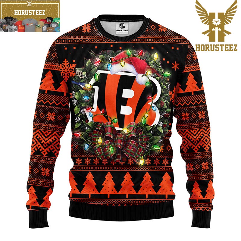 Cincinnati Bengals Christmas Light Up NFL Christmas Ugly Sweater