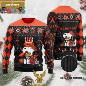 Cincinnati Bengals Funny Peanuts Snoopy Woodstock Ugly Christmas Sweater